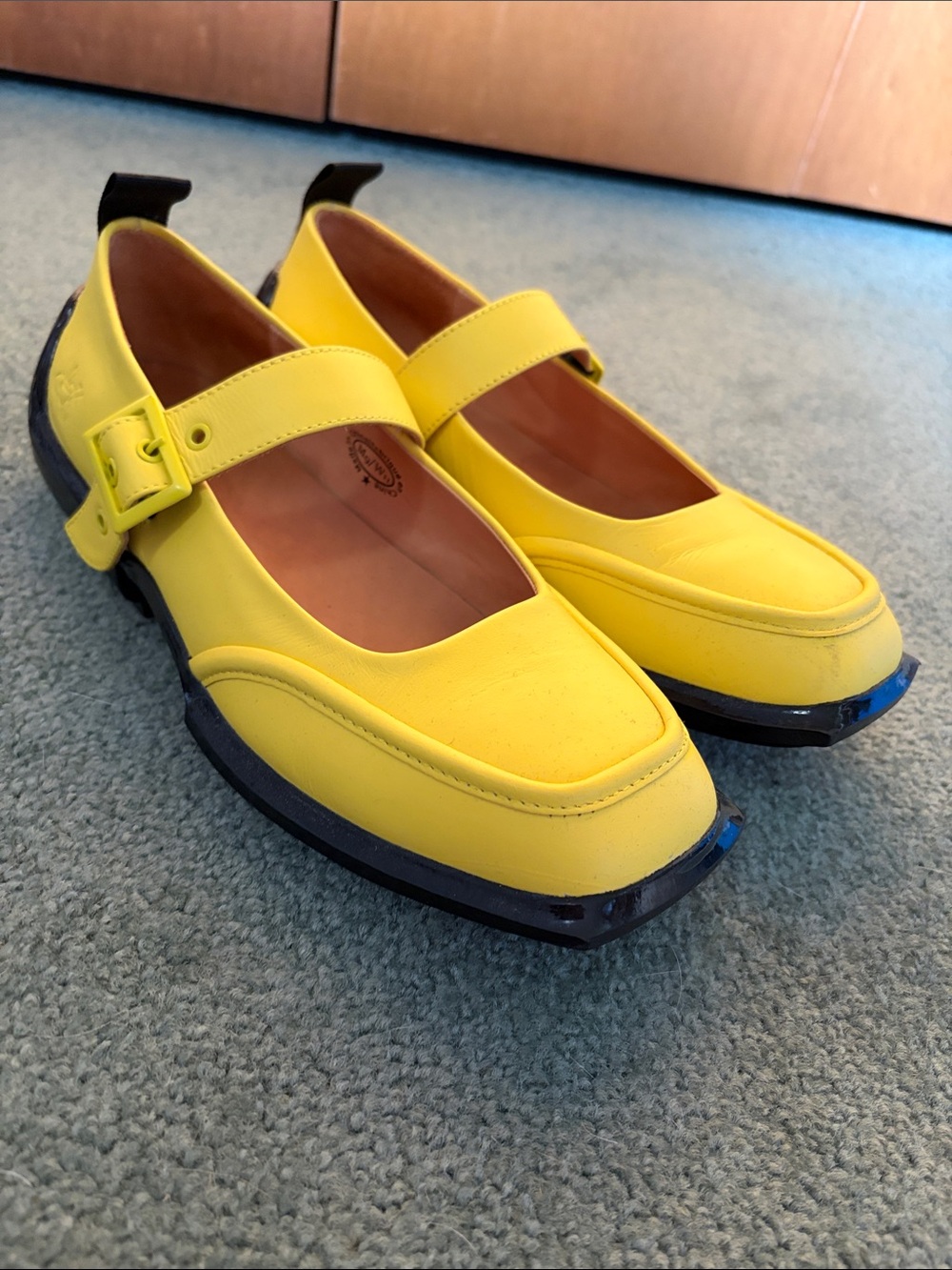 John Fluevog Vibrant Yellow Mary Jane Shoes